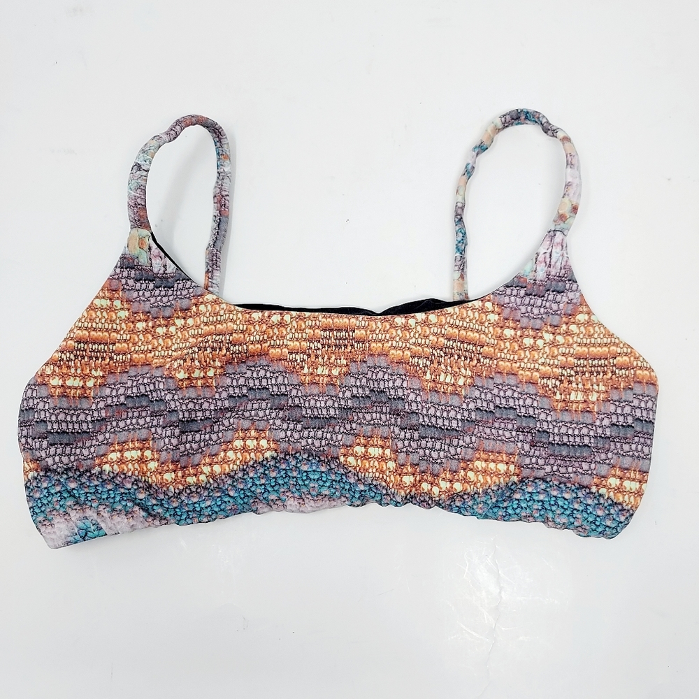 San Lorenzo Colorful Bikini Bandeau Top Size Small
